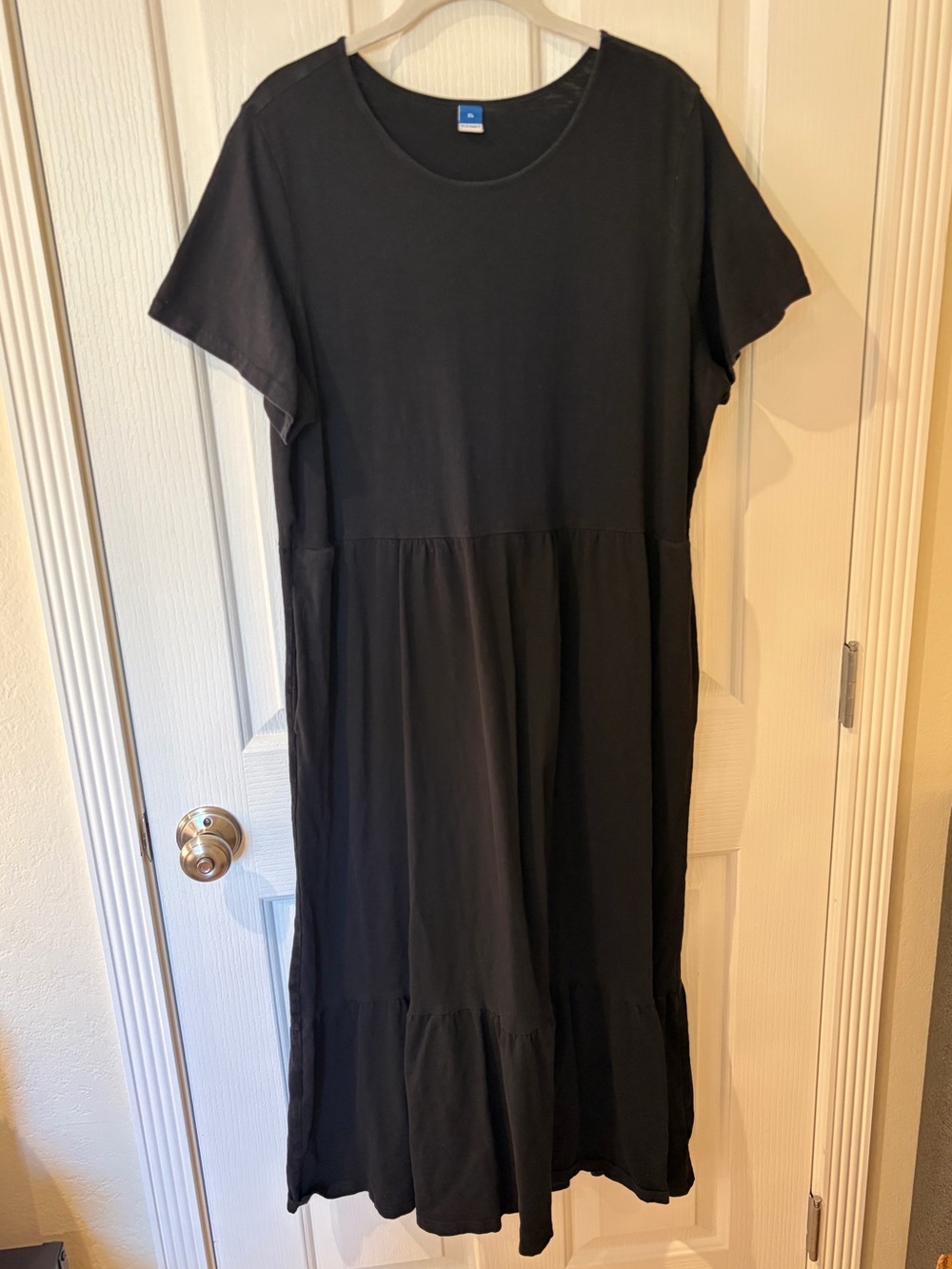 Old Navy tiered midi swing dress black XL